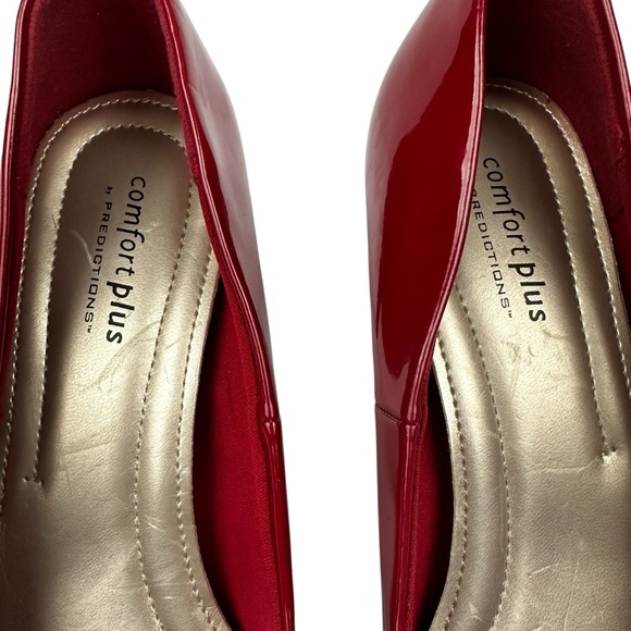 Women’s Comfort Plus by Predictions Red Heel Patten Leather Round Toe Sz 8.5W - Picture 7 of 11
